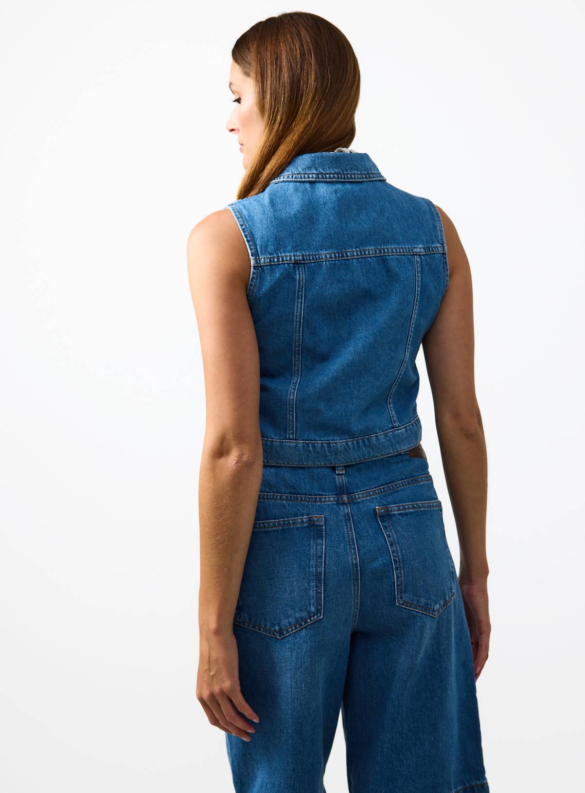 Mid Denim Classic Collar Waistcoat 18 - Image 4
